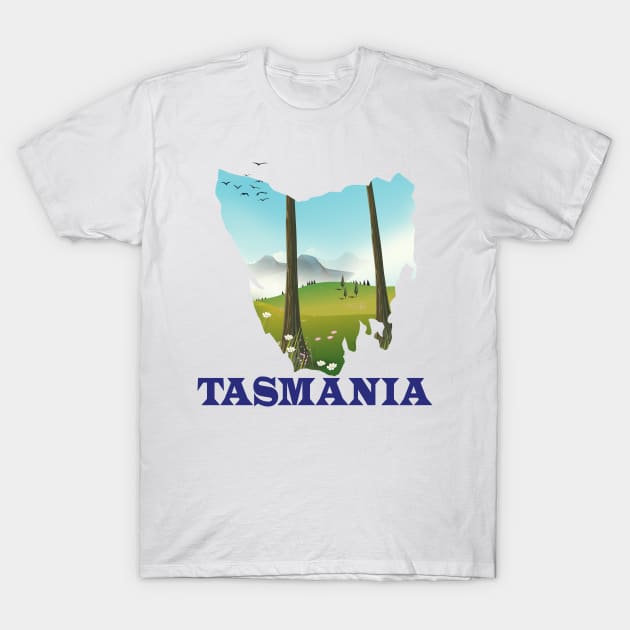 Tasmania Map T-Shirt by nickemporium1